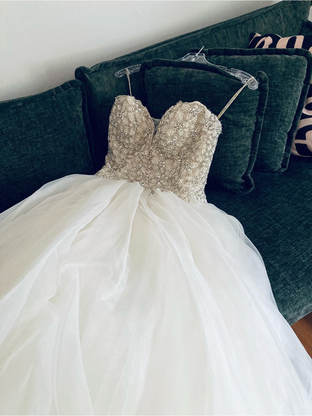 Sottero and Midgley Ivory Beaded strapless Detail Wedding Gown